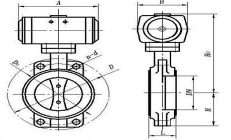 氣動高真空蝶閥結(jié)構(gòu)圖